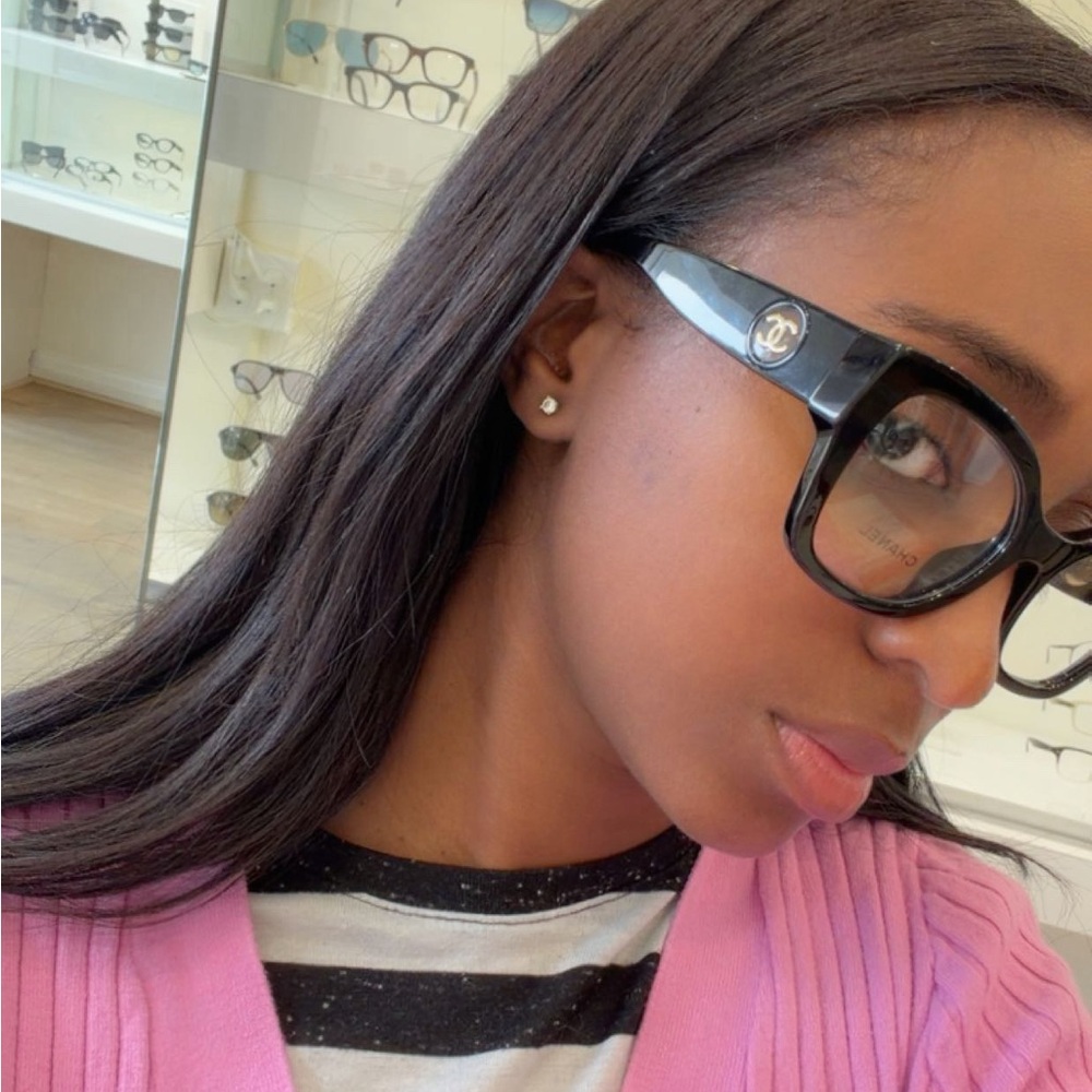 CHANEL Black Cat-Eye Glasses with Subtle Gloss - Picture 2 of 8